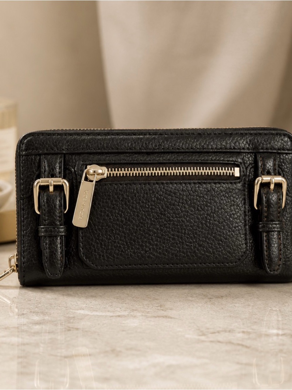 NWOT Michael Kors Gold and Brown Wallet with Sophisticated Design